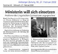 Bericht in der Amberger Zeitung